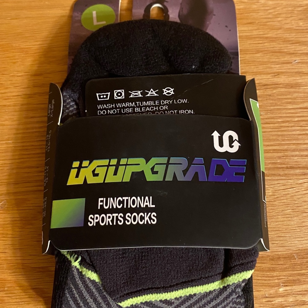 UGUpgrade Functional Sports Socks Size L Men's 9.5-11.5 Women's 11-13 Comfort